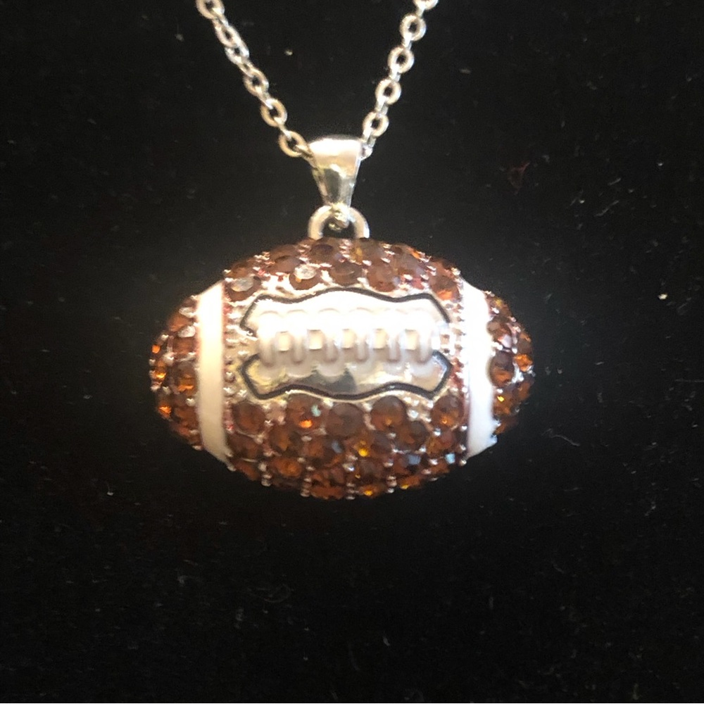 3/$20 Rhinestone Football Necklace - Picture 7 of 7